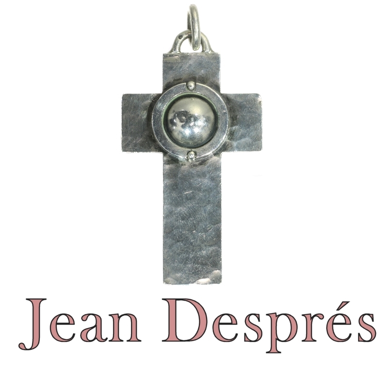 French designer Jean Desprs signed silver cross
